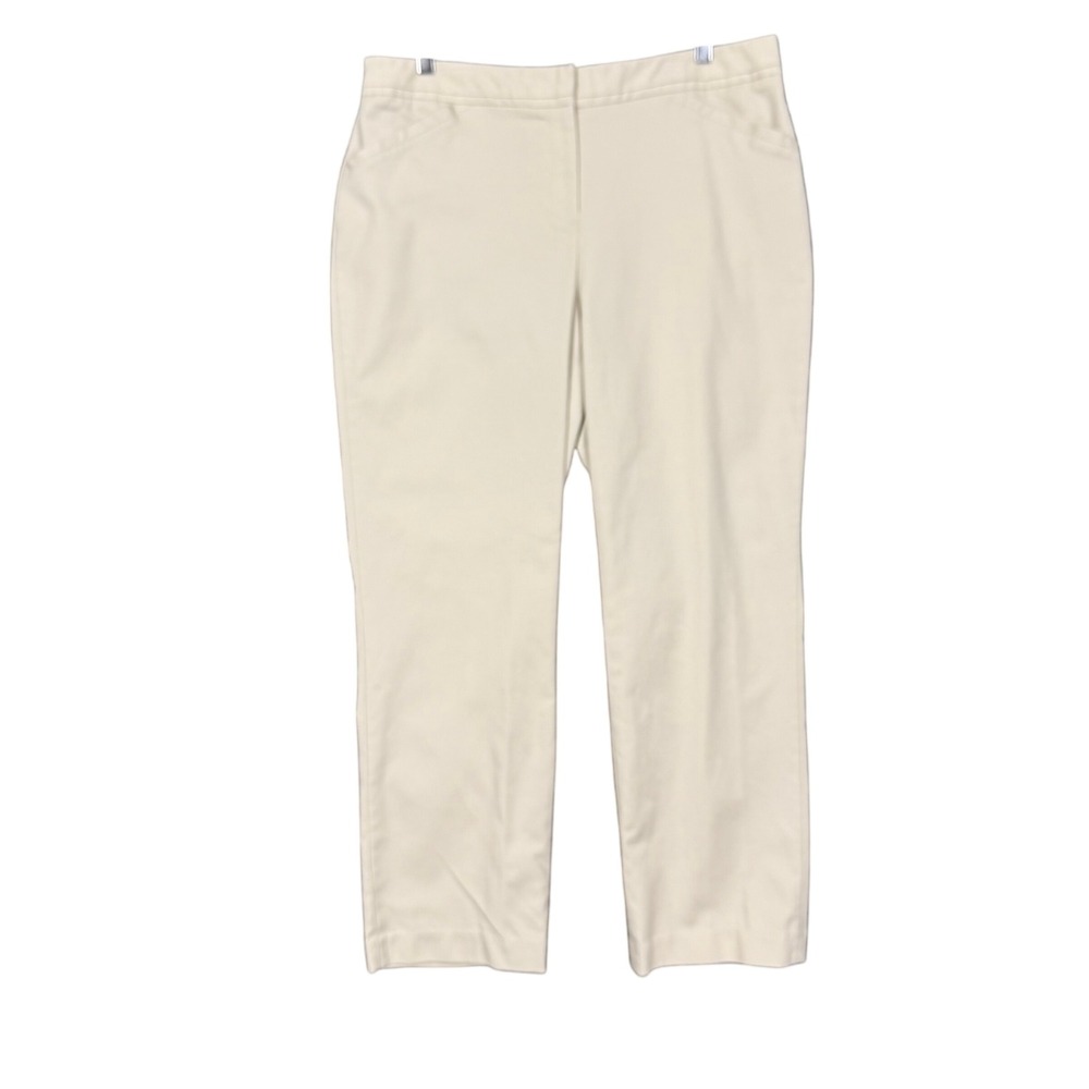Rafaella Womens Pants 14 Beige Stone Curvy Tan Straight‎ Leg Business Casual